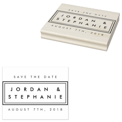 Create Your Own Clear Stylish Modern Save The Date Rubber Stamp | Zazzle