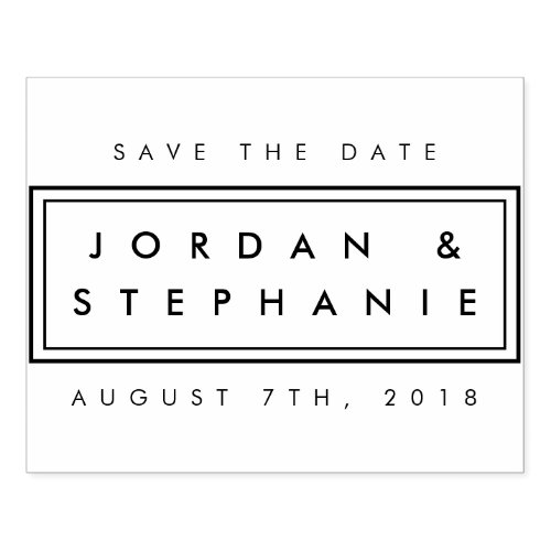 Create Your Own Clear Stylish Modern Save The Date Rubber Stamp