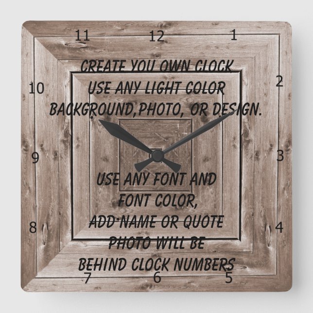 CREATE YOUR OWN CLOCK (Front)