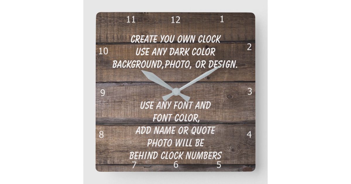 Create Clock Design CREATE YOUR OWN CLOCK | Zazzle