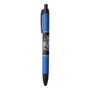 Create Your Own Coat of Arms Blue Gold Lion Emblem Pen