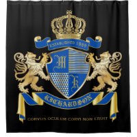 Create Your Own Coat of Arms Blue Gold Lion Emblem