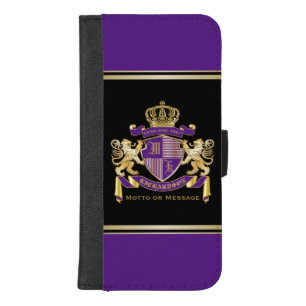 Create Your Own Coat of Arms Monogram Crown Emblem iPhone 8/7 Plus Wallet Case