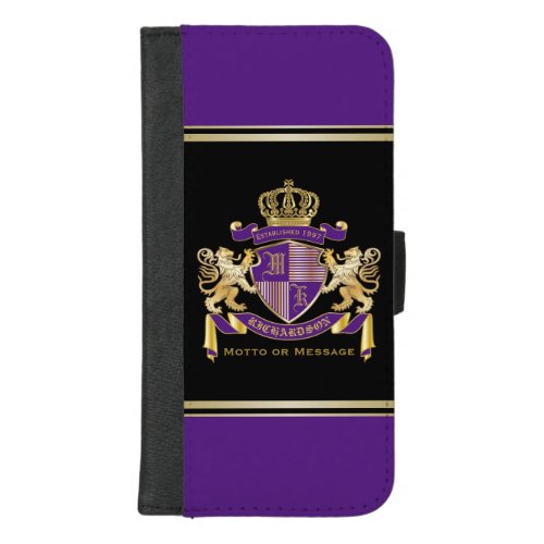 Create Your Own Coat of Arms Monogram Crown Emblem iPhone 87 Plus Wallet Case