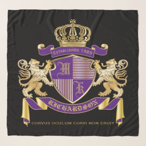 Create Your Own Coat of Arms Monogram Crown Emblem Scarf