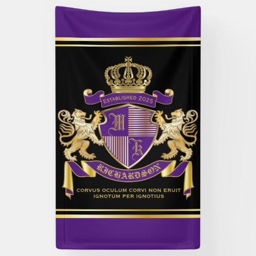 Create Your Own Coat of Arms Purple Gold Emblem Banner