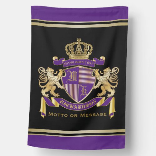 Create Your Own Coat of Arms Purple Gold Emblem House Flag