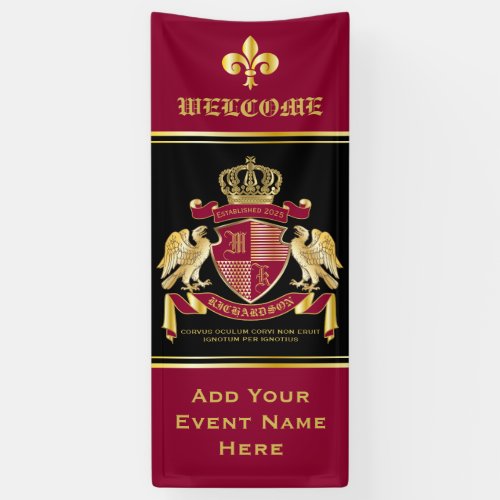 Create Your Own Coat of Arms Red Gold Eagle Emblem Banner