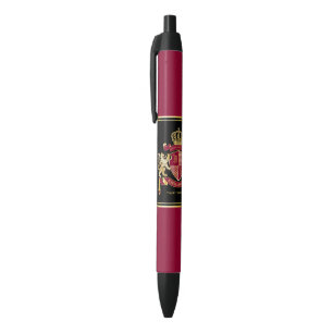 Create Your Own Coat of Arms Red Gold Lion Emblem Pen