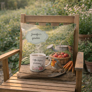 Create your own coffee before gardenening garden outdoor pillow