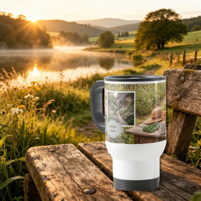 Create your own Coffee before gardening photo Travel Mug (Create your own Coffee before gardening photo Travel Mug. You can add your own photo, name and text.)