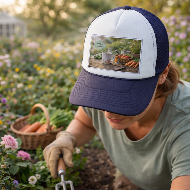 Create your own Coffee before gardening Trucker Hat (Create your own Coffee before gardening Trucker Hat. You can add your own name to personalize. )