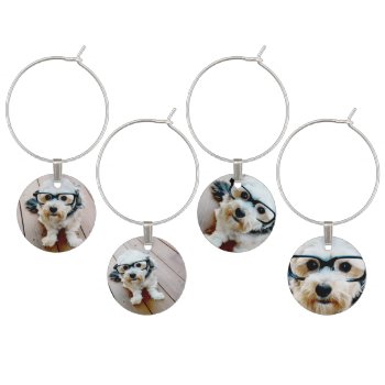 Create Your Own Collage With 4 Photos Wine Charm by MarshEnterprises at Zazzle