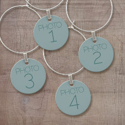 Create Your Own Collage with 4 Photos Wine Charm