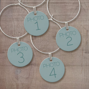 Create Your Own Collage with 4 Photos Wine Charm
