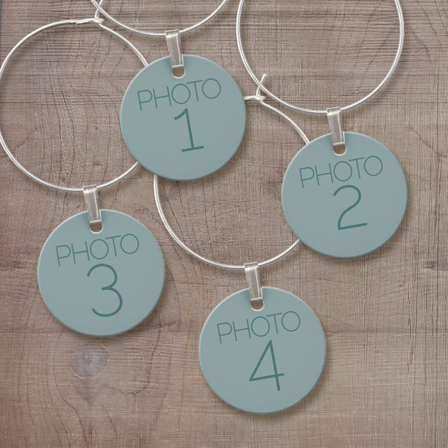Create Your Own Collage with 4 Photos Wine Charm (Custom Wine and Drink Charms)