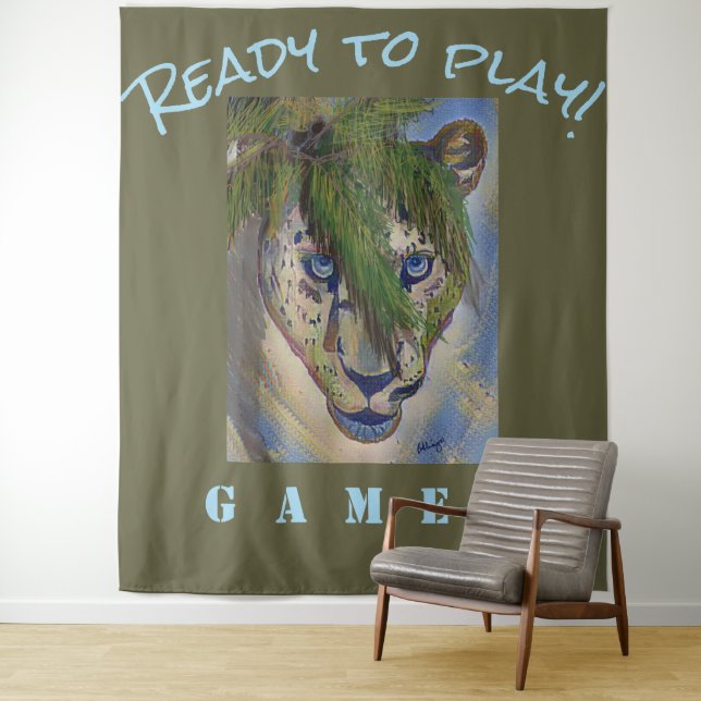 Create Your Own College Gamester Leopard Tiger T-S Tapestry (In Situ)