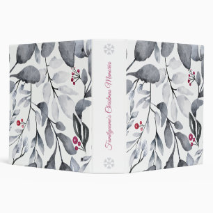 Create Your Own Color Choice Red & Grey Foliage 3 Ring Binder