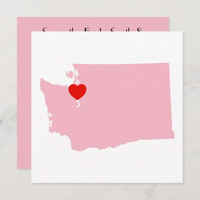 Create Your Own Color Washington Wedding Invitation (Front/Back)