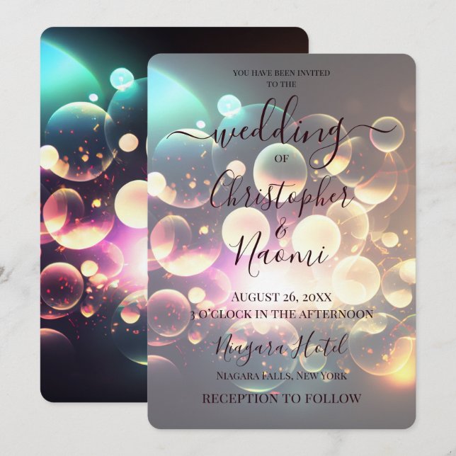 Create Your Own Colored Bubbles Invitation (Front/Back)