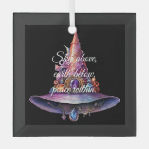 Create Your Own Colorful Bejeweled Witch Hat Glass Ornament