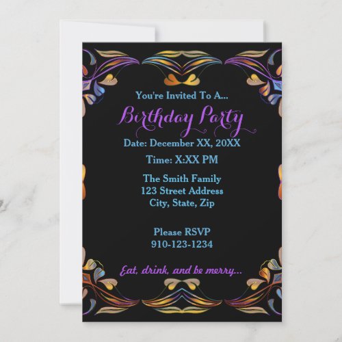 Create Your Own Colorful Birthday Party Invitation