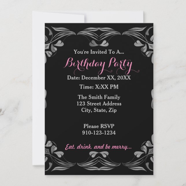Create Your Own Colorful Birthday Party Invitation (Front)