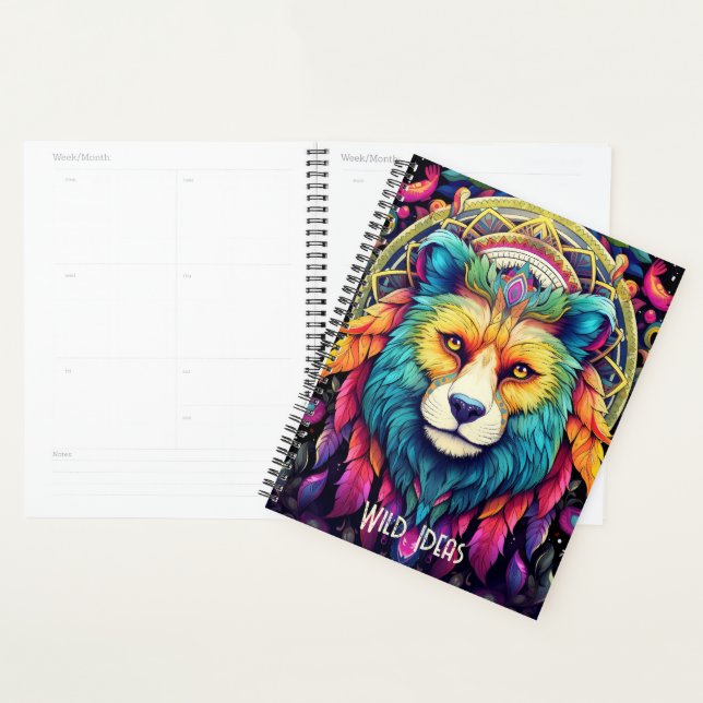 Create Your Own Colorful Boho Wolf Totem Animal Planner (Display)