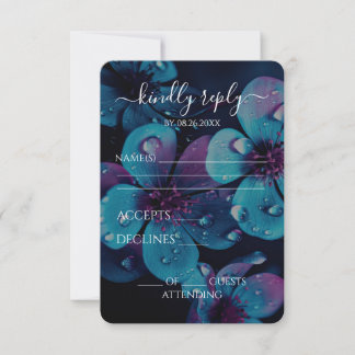 Create Your Own Colorful Bold Flowers Wedding RSVP Card