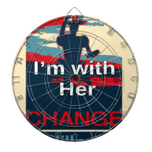 Create Your Own Colorful Change I am With Her   Dartboard