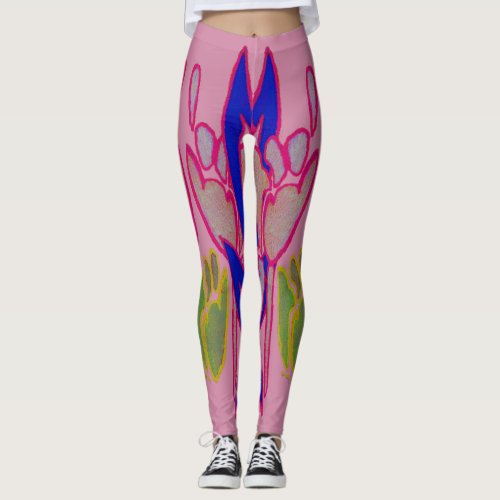 Create your own Colorful Coral Clothing floral Leggings