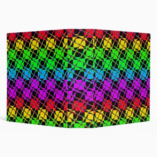 Create Your Own Colorful cute pretty tiles design  3 Ring Binder