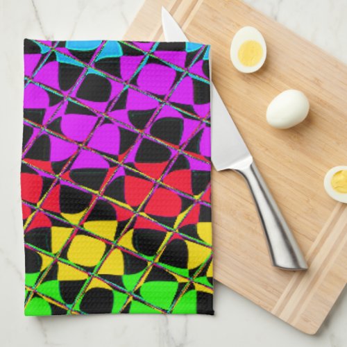 Create Your Own Colorful cute pretty tiles design Kitchen Towel