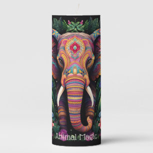 Create Your Own Colorful Elephant Totem Animal Pillar Candle