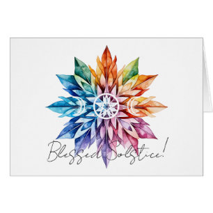 Create Your Own Colorful Feathery Snowflake Yule Cards