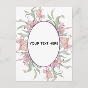 Create Your Own Colorful Floral Border Announcement Postcard