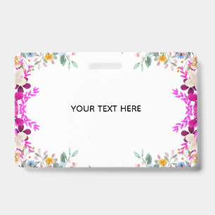 Create Your Own Colorful Floral Border Badge