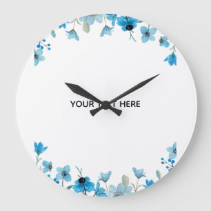 Create Your Own Colorful Floral Border Large Clock