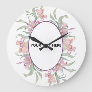 Create Your Own Colorful Floral Border Large Clock