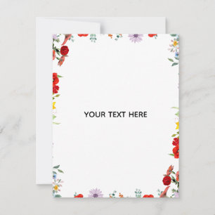 Create Your Own Colorful Floral Border Note Card