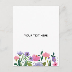Create Your Own Colorful Floral Border Postcard