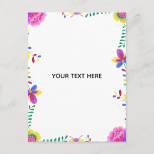 Create Your Own Colorful Floral Border Postcard