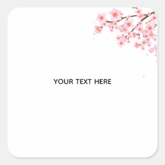 Create Your Own Colorful Floral Border Square Sticker
