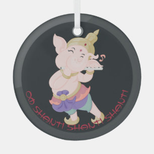 Create Your Own Colorful Ganesh Flute Glass Ornament