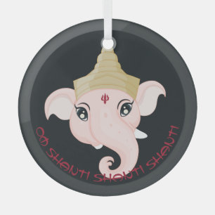 Create Your Own Colorful Ganesh  Glass Ornament