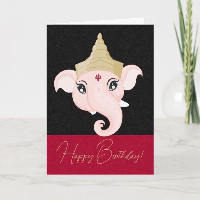 Create Your Own Colorful Ganesh Holiday Card (Front)