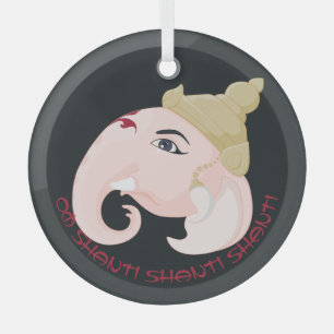 Create Your Own Colorful Ganesh Profile Glass Ornament