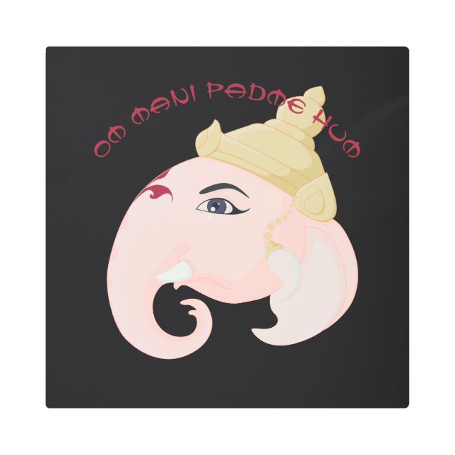 Create Your Own Colorful Ganesh Profile Metal Print (Front)