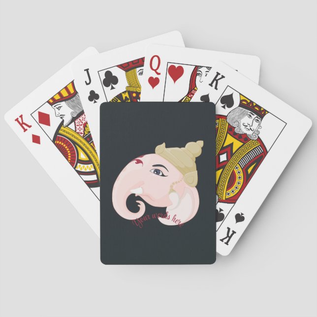 Create Your Own Colorful Ganesh Profile Poker Cards (Back)