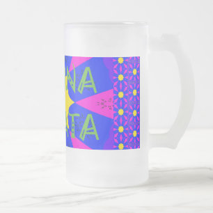 Create Your Own Colorful Hakuna Matata cute pretty Frosted Glass Beer Mug